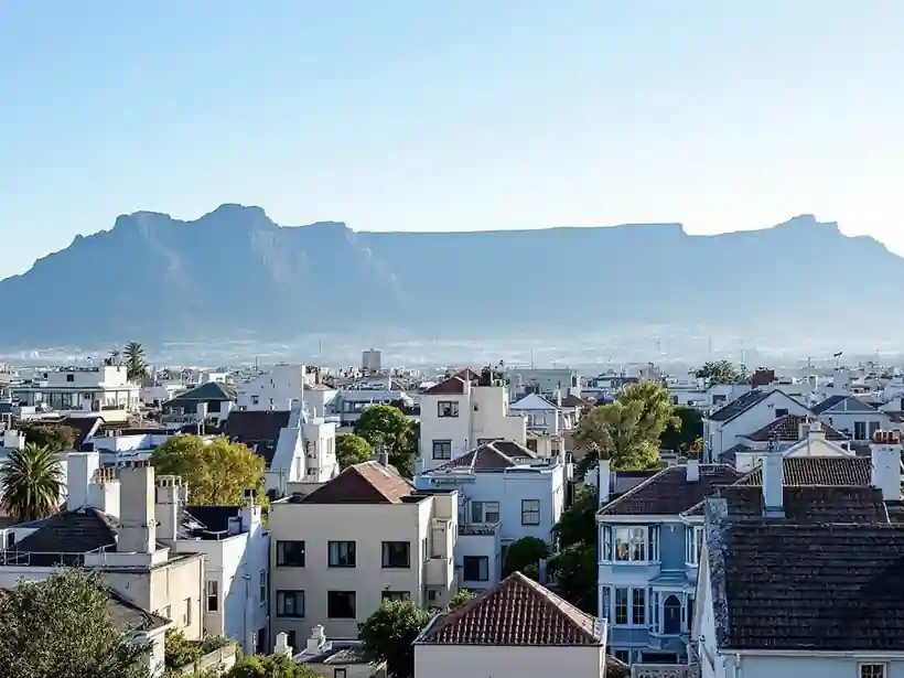 Cape Town under Table Mountain in clear light